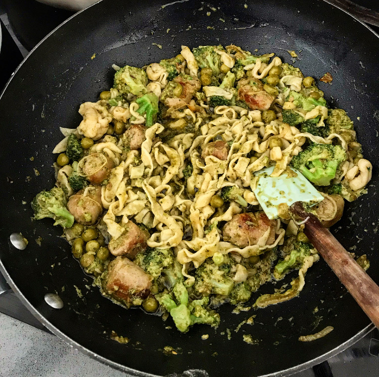 sausage and broccoli pasta, fresh pasta recipe ideas, mid week pasta dishes, healthy pasta